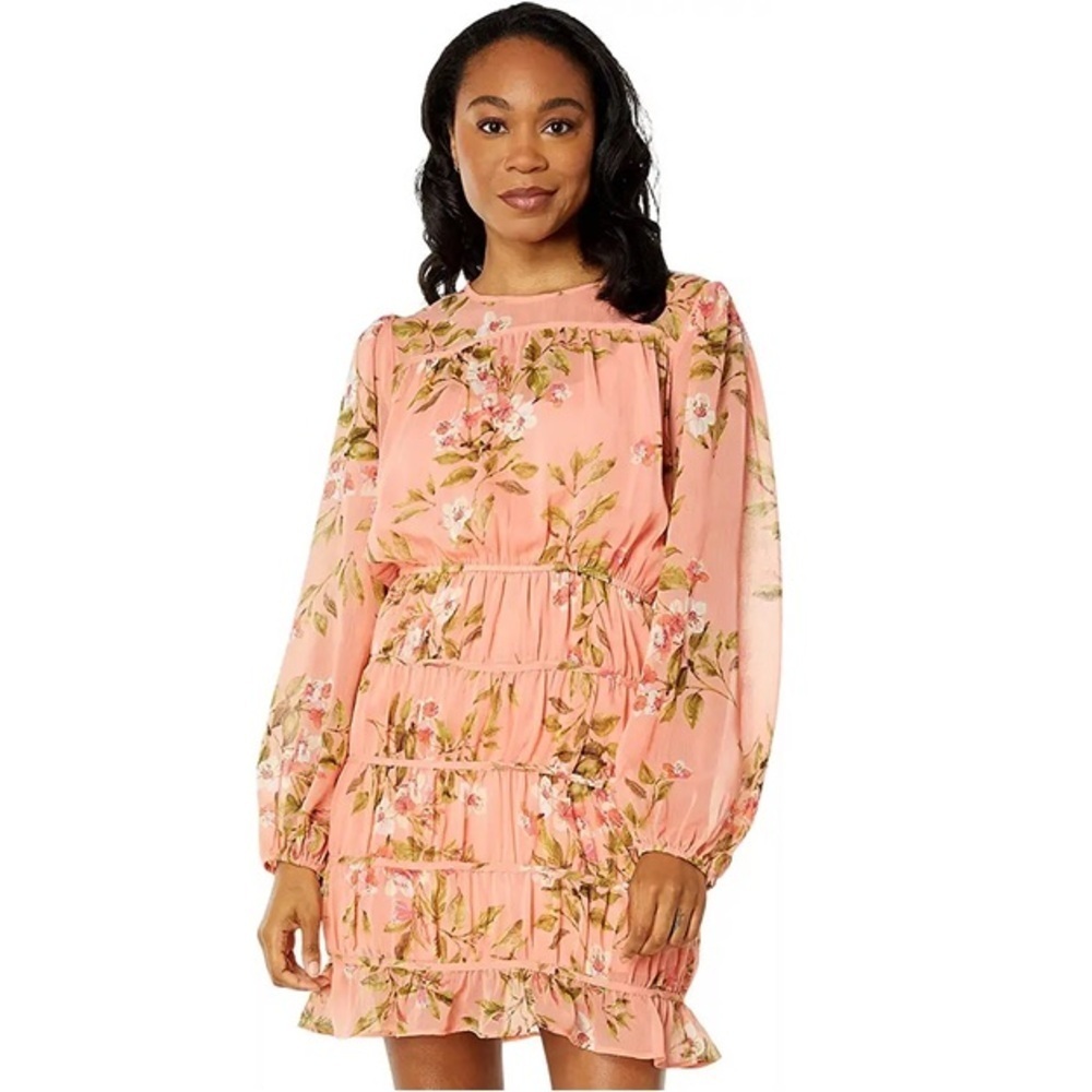 Lost + Wander Sunset Fleurs Pink Floral Mini Dress Size Small